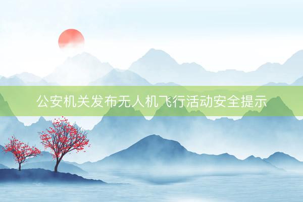 公安机关发布无人机飞行活动安全提示