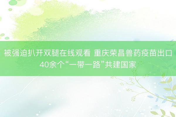被强迫扒开双腿在线观看 重庆荣昌兽药疫苗出口40余个“一带一路”共建国家