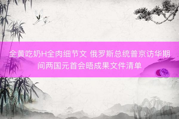 全黄吃奶H全肉细节文 俄罗斯总统普京访华期间两国元首会晤成果文件清单