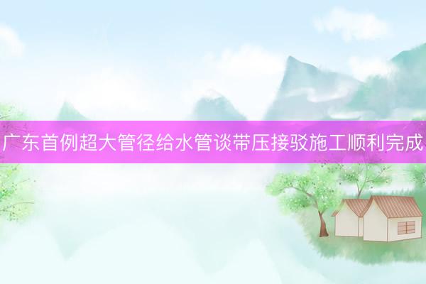 广东首例超大管径给水管谈带压接驳施工顺利完成