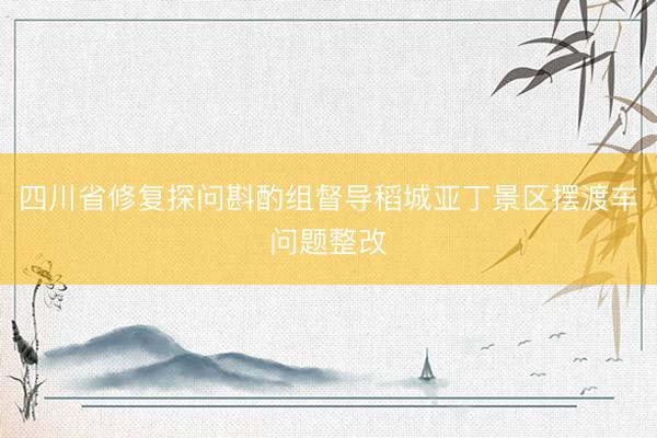 四川省修复探问斟酌组督导稻城亚丁景区摆渡车问题整改