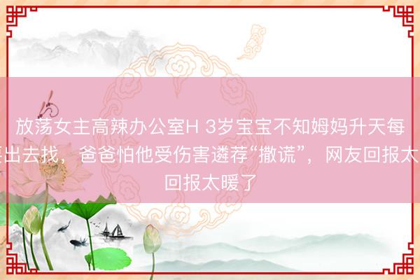 放荡女主高辣办公室H 3岁宝宝不知姆妈升天每天要出去找，爸爸怕他受伤害遴荐“撒谎”，网友回报太暖了