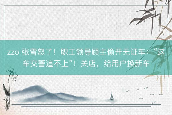 zzo 张雪怒了！职工领导顾主偷开无证车：“这车交警追不上”！关店，给用户换新车
