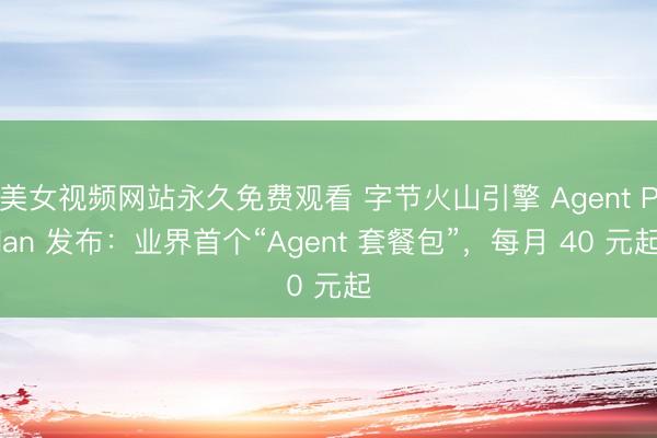 美女视频网站永久免费观看 字节火山引擎 Agent Plan 发布：业界首个“Agent 套餐包”，每月 40 元起