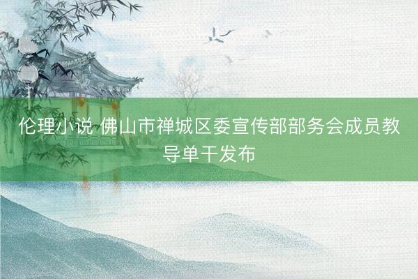 伦理小说 佛山市禅城区委宣传部部务会成员教导单干发布