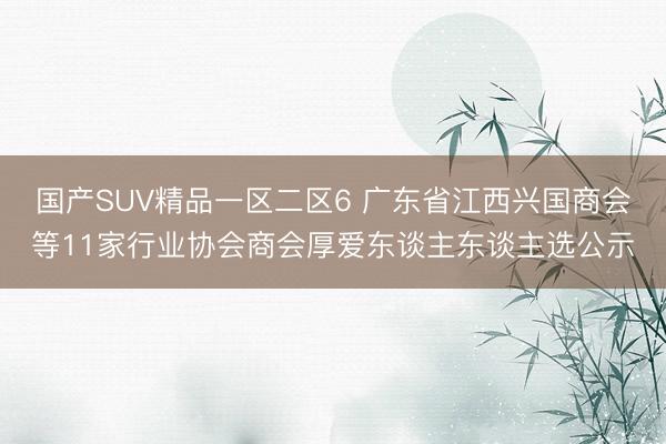 国产SUV精品一区二区6 广东省江西兴国商会等11家行业协会商会厚爱东谈主东谈主选公示